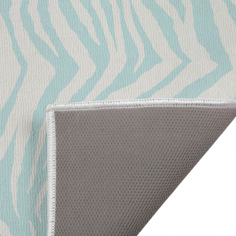 Tapis de toilette rectangulaire absorbant et antidérapant à motif de zèbre