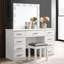 Bureau de coiffeuse 9 tiroirs blanc brillant