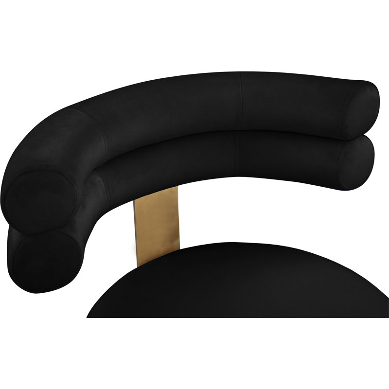 Chaise d'appoint rembourrée en velours Reimers, Velours noir