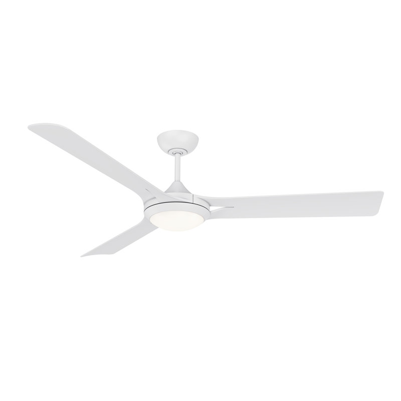 Ventilateur de plafond 60 po avec lumières DEL Gladies, Blanc mat