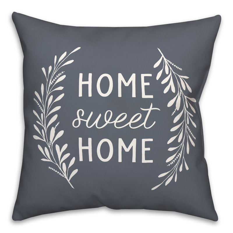 Coussin décoratif intérieur / extérieur en polyester , H 18 po x l 18 po, Ardoise
