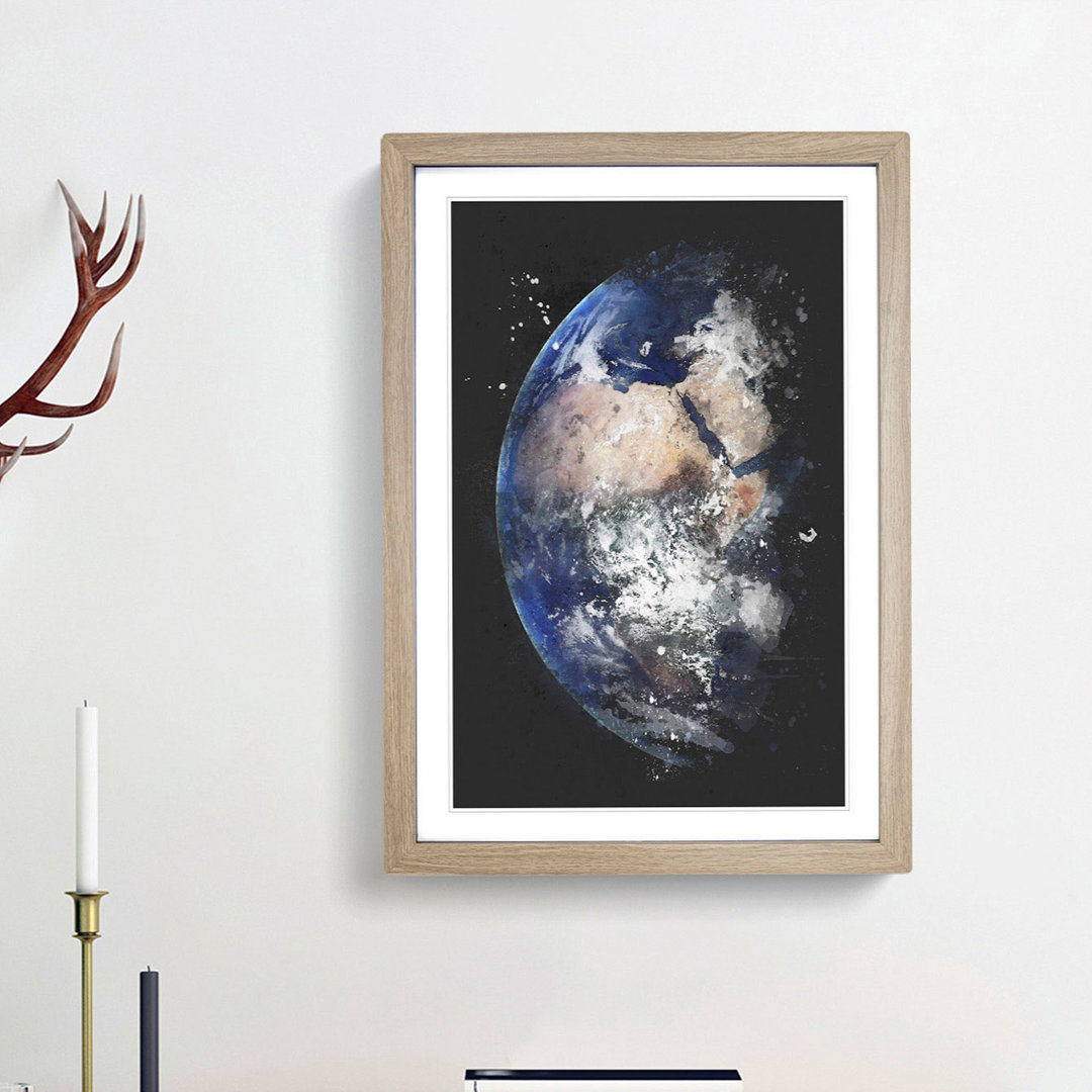 Eastern Hemisphere of Planet Earth - Framed Print