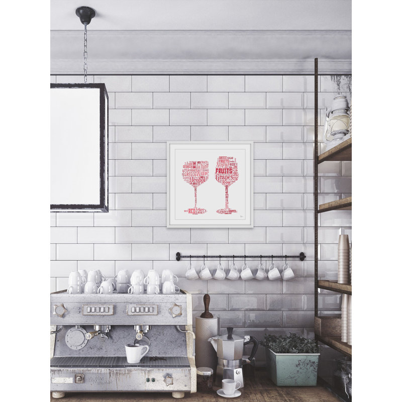 « wine design », reproduction d’art encadrée, H 12 po x l 12 po x P 1,5 po