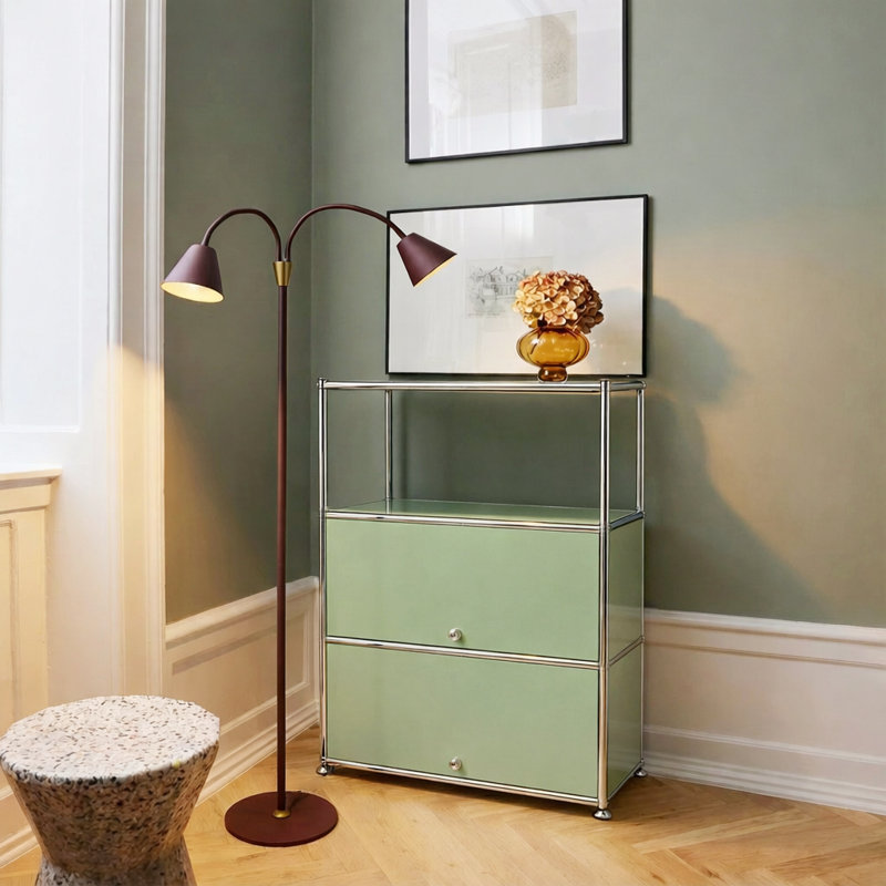 Armoire d'appoint à 2 portes avec tablettes réglables, Vert