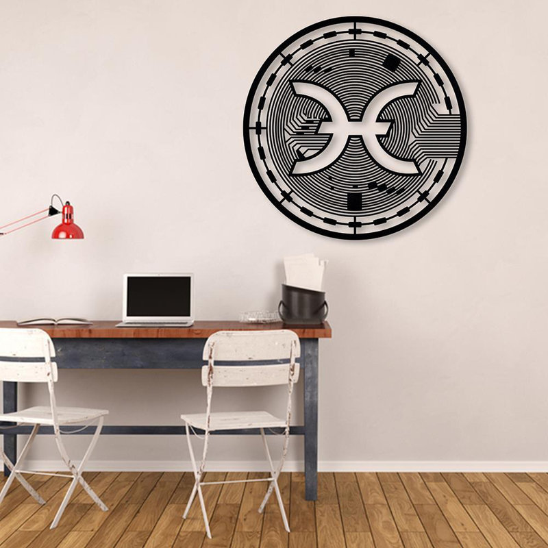 Handmade Abstract Wall Decor on Metal, Black