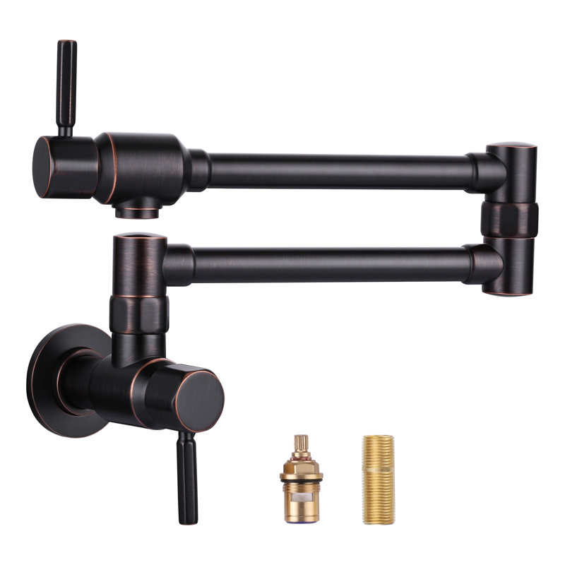 Wall Mounted Floding Pot Filler Kitchen Faucet, Oil Rubbed Bronze