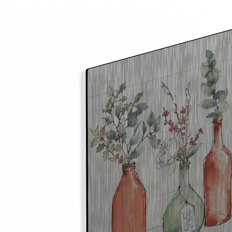 «Modern Farmhouse I Christmas» par Anne Tavoletti, art mural en métal, 36 po x 24 po, H 12 po x l 16 po