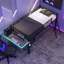 Lit mezzanine avec bureau Gaming, DEL, simple, noir