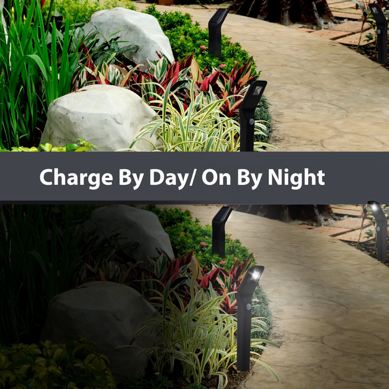 Black Low Voltage Motion Sensor Solar Powered Integrated LED Landscape Lighting