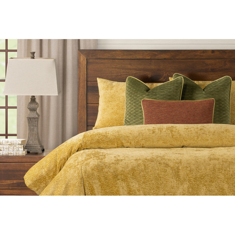 Velvet Duvet Cover & Insert, Queen Duvet Cover + 2 Shams + 3 Pillows