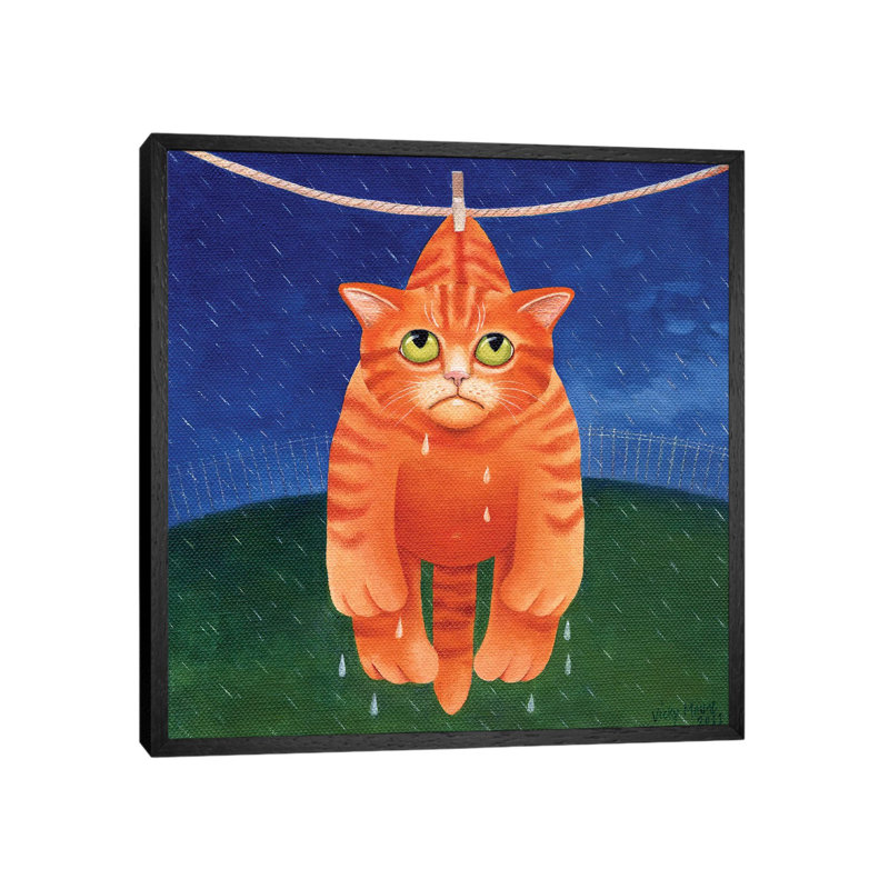 Drying In The Rain by Vicky Mount - Painting on Canvas, Black Framed, 66.04 cm H x 66.04 cm W