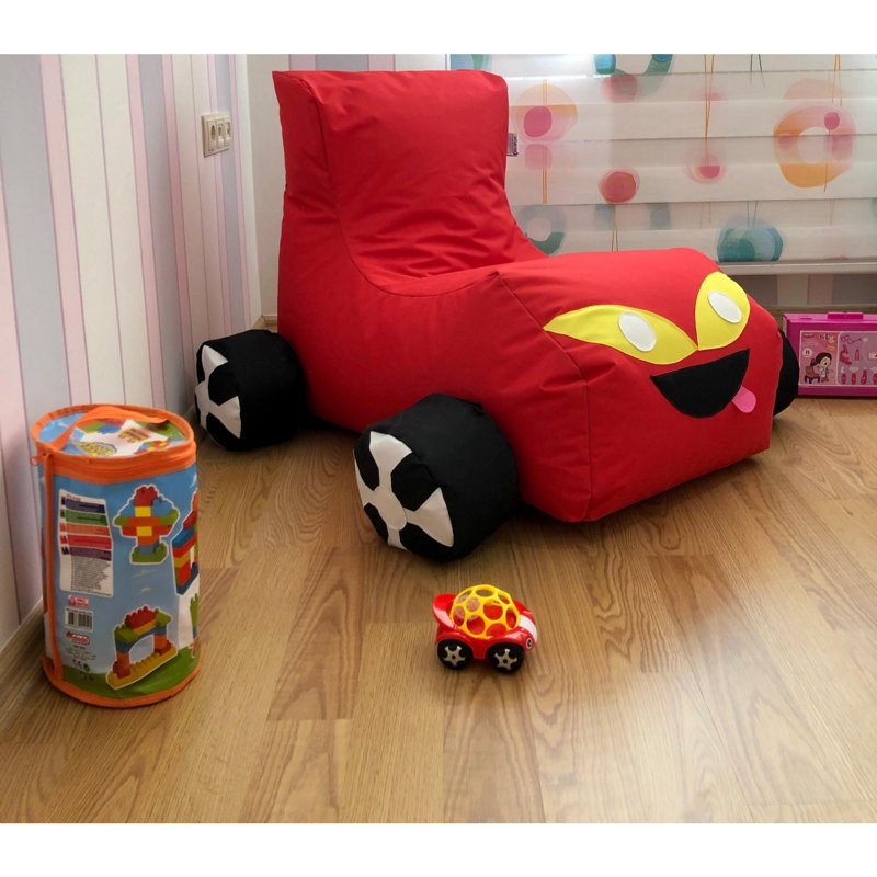 Premium Red Bean Bag Chair, 35 in Seat Height x 27.6 in Width x 35.4 in Depth | 100% Polyester Waterproof Fabric, Removable Zipped Cover, Filled with Recycled Styrofoam Bead Foam | Perfect for Relaxation & Play