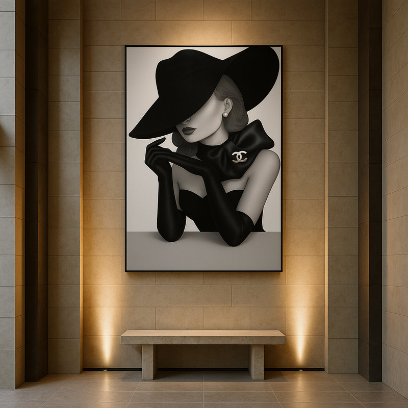 Maison Noir Reverie Framed Canvas Wall Art by Kasian Art Studio - Black Frame, Black