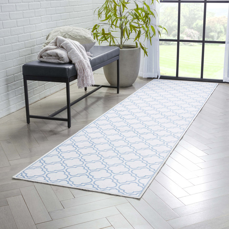 Tapis ivoire Kehr Lattice, Tapis de couloir 2 pi 7 po x 9 pi 6 po
