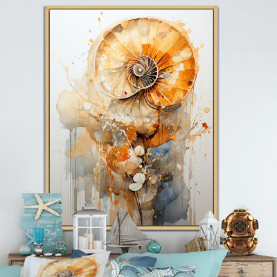 Spirale dorée dorée sur toile