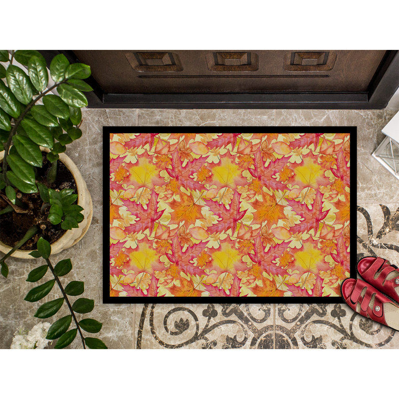 Tapis de porte d’extérieur anti-dérapant aquarelle, Rectangulaire : 18 po x 27 po