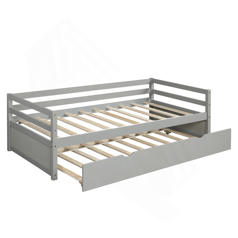 Delannie Day Bed with Trundle Bed, Gray
