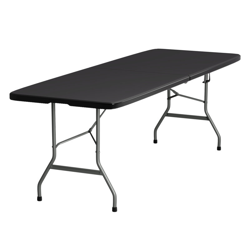 Table de salle à manger de camping pliante de 8 pieds avec table pliante en plastique et poignée de transport pour les fêtes