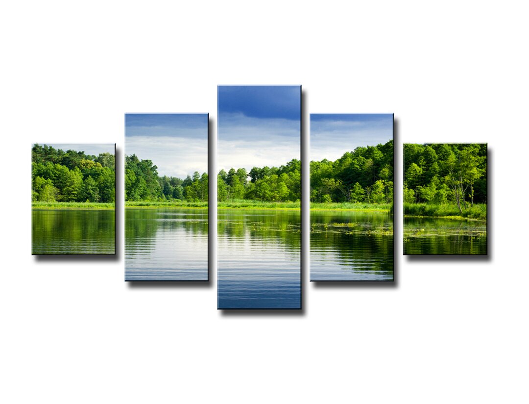 5-tlg. Leinwandbilder-Set Natur und See