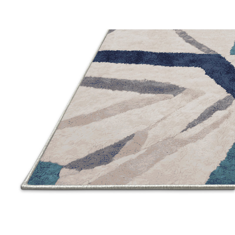 Tapis beige soyeux et moelleux, Rectangle 2 pi x 3 pi