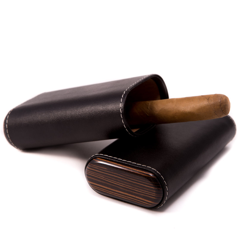 Étui à cigares en cuir, Noir