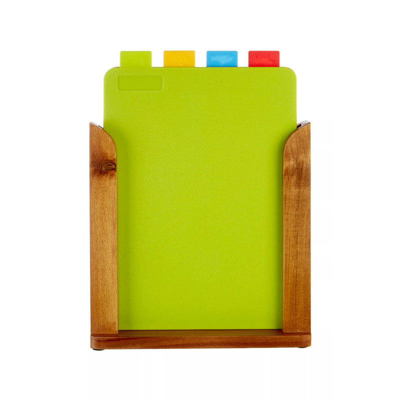 4 Piece Chopping Board with Stand Set