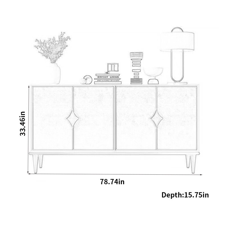 Cranbrook, 33.46" H x 78.74" W x 15.75" D