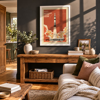 Apollo Moonshot Ascent Retro - Framed Print
