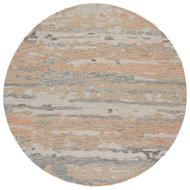Ebony 176 Hand Tufted 80% Wool; 20% Cotton Abstract Rug, Round 6'