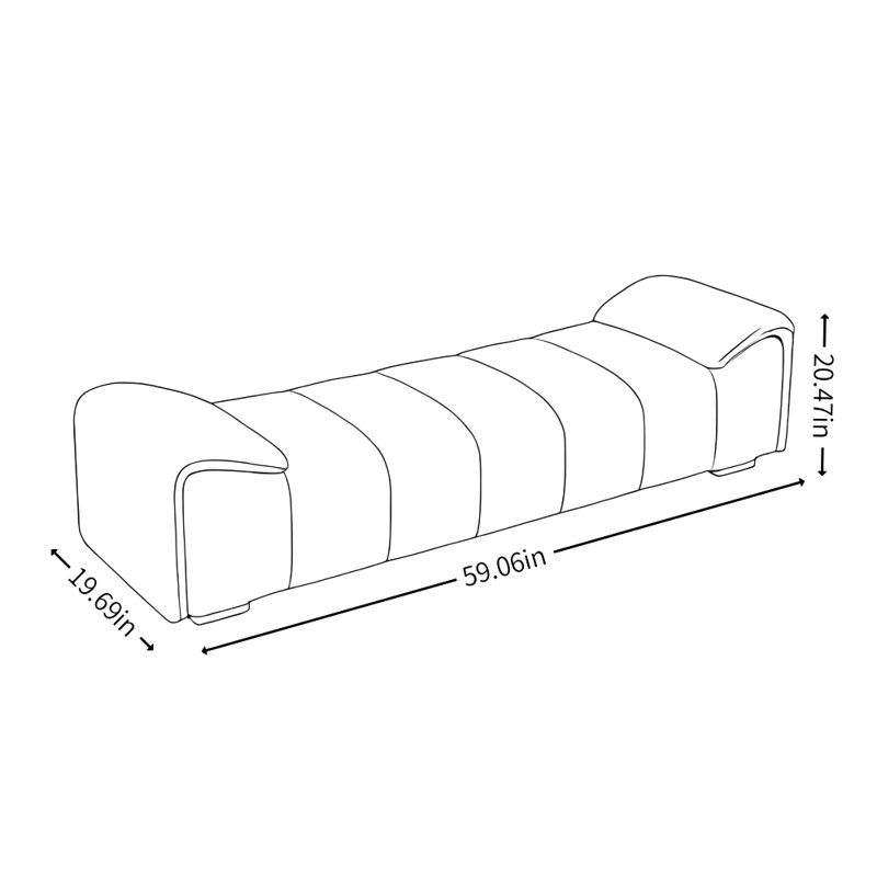 Banc de luxe moderne à lumière simple, Gris clair