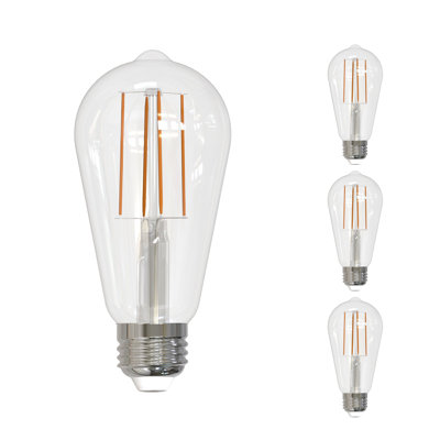 Ampoule à intensité variable 8,5 watts ST18 avec finition en verre transparent et base moyenne (E26)