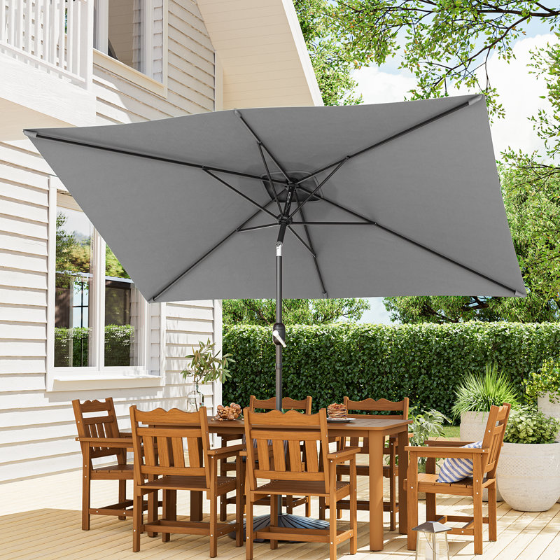 Parasol de marché rectangulaire 9 pi x 6,5 pi Matias, gris