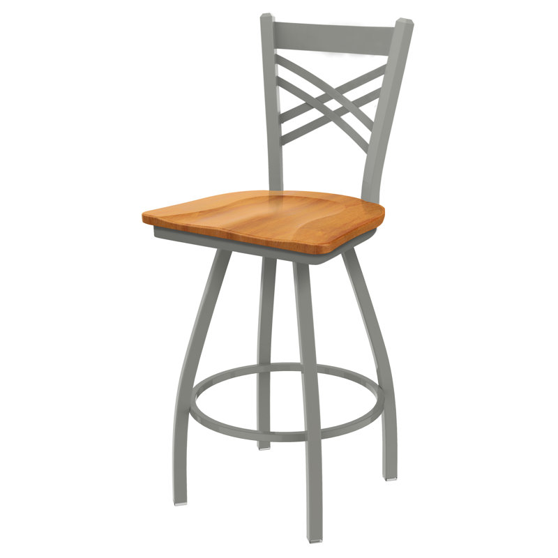 XL 820 Catalina Swivel Stool, Medium Maple, Anodized Nickel, Bar Stool (30” Seat Height)