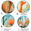 Bleu sarcelle Mid Century Mod Nature - Abstrait rond en métal-109671667
