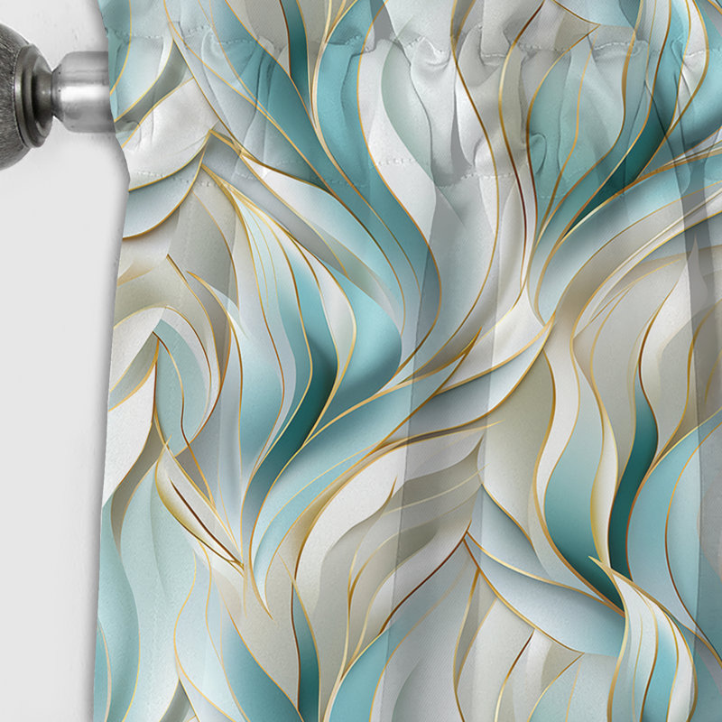 Green And White Sparkling Dazzle Glamour - Fashion Blackout Abstract Curtain - 1 Panel, 52" W x 120" L