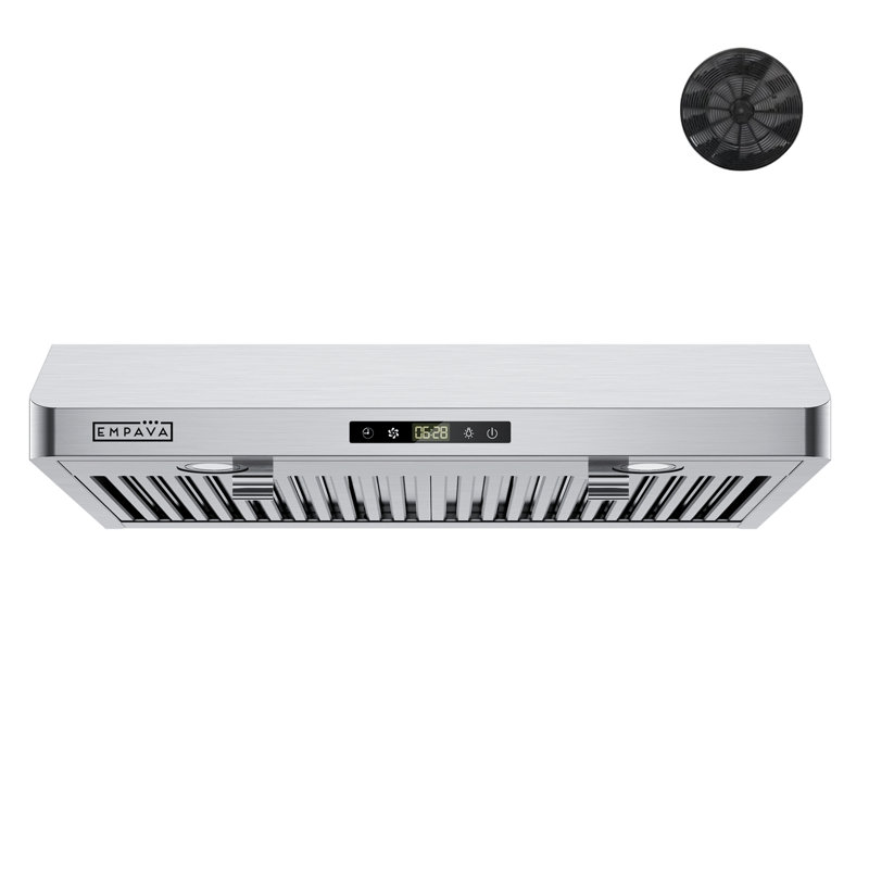 Ultra mince 30 po Hotte sous conduit sans conduit en acier inoxydable avec filtre à charbon, commandes Soft Touch, certifiée ETL 