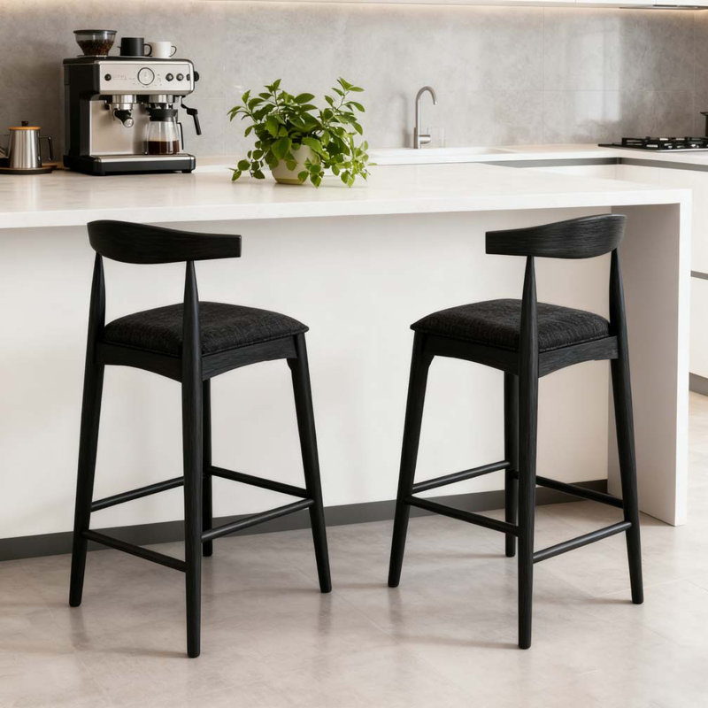 Tabouret de comptoir, Noir, Noir