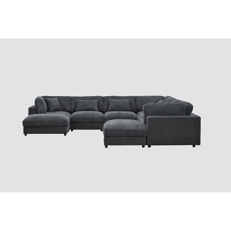 Canapé modulaire Everden, H 33 po x l 144 po x P 144 po, Polyester gris