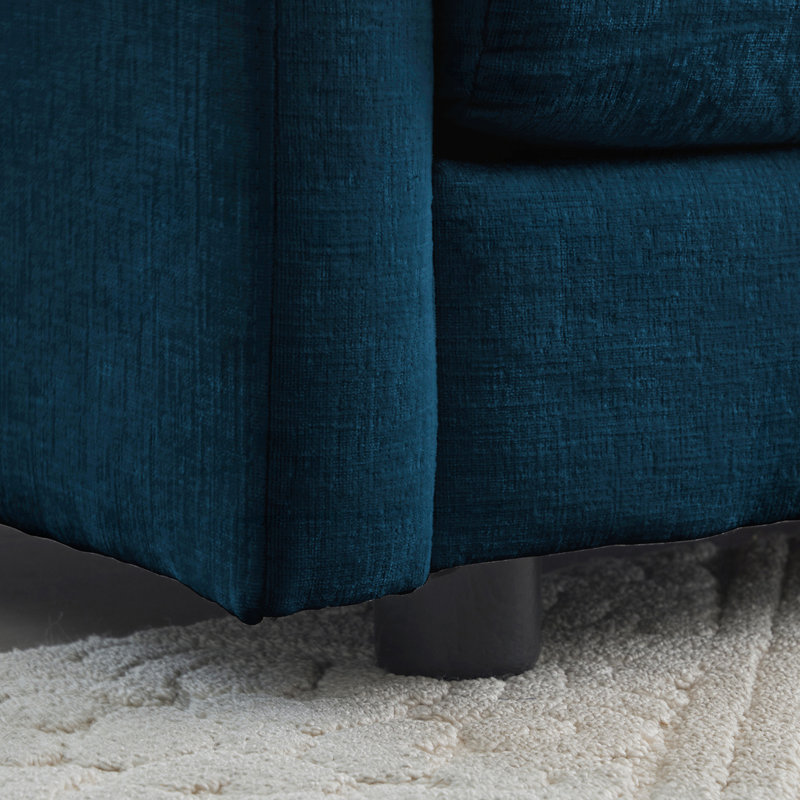Ensemble de chaises avec accoudoirs rembourrés Chenille, Bleu