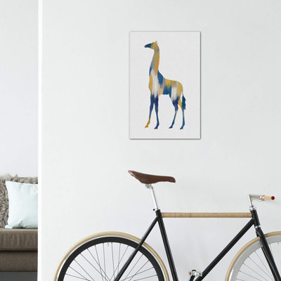 Girafe bleue et jaune - impression