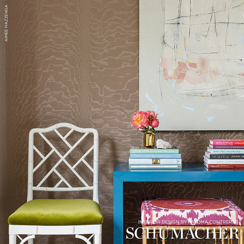 Moirã‰ Wallcovering Wallpaper, Fawn