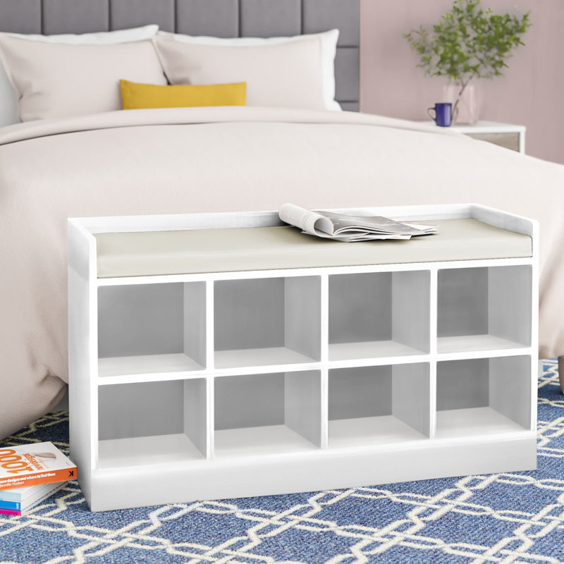 Bertaux Upholstered Storage Bench, Oak