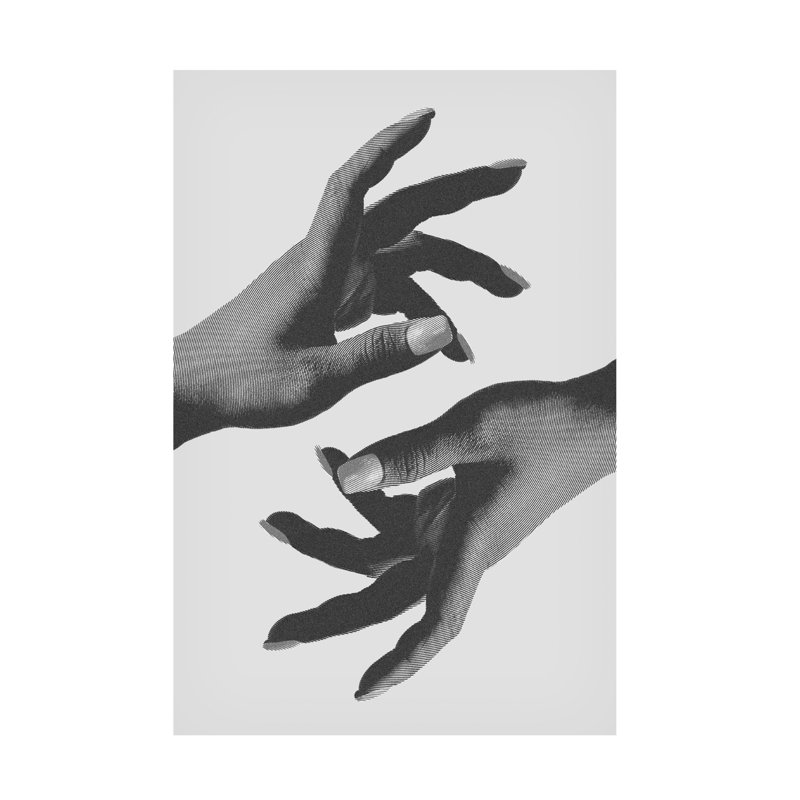Art sur toile «bolologuf Studio III Hands», H 19 po x l 12 po