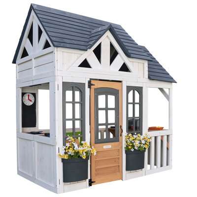 Lantana Lane Wooden Playhouse with Kitchen and Flap Door