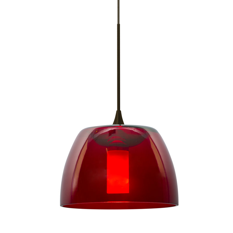 Luminaire suspendu pour dôme simple 1 lumières Spur, Rouge, Bronze