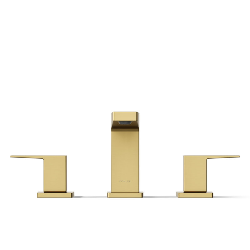 Kohler Honesty Widespread Bathroom Faucet with Pop-Up Drain Assembly, 3-Hole 2-Handle Bathroom Sink Faucet, 1.2 gpm