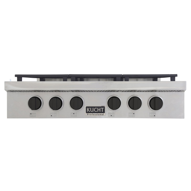 36" 6 Burner Cooktop, Natural Gas, Tuxedo Black