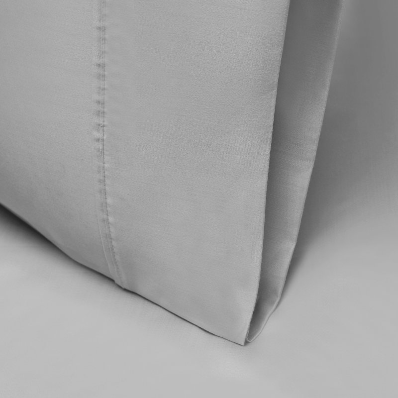 Solid 1000-Thread Count Tencel-Blend Wrinkle-Resistant Pillowcase Set, Gray, King