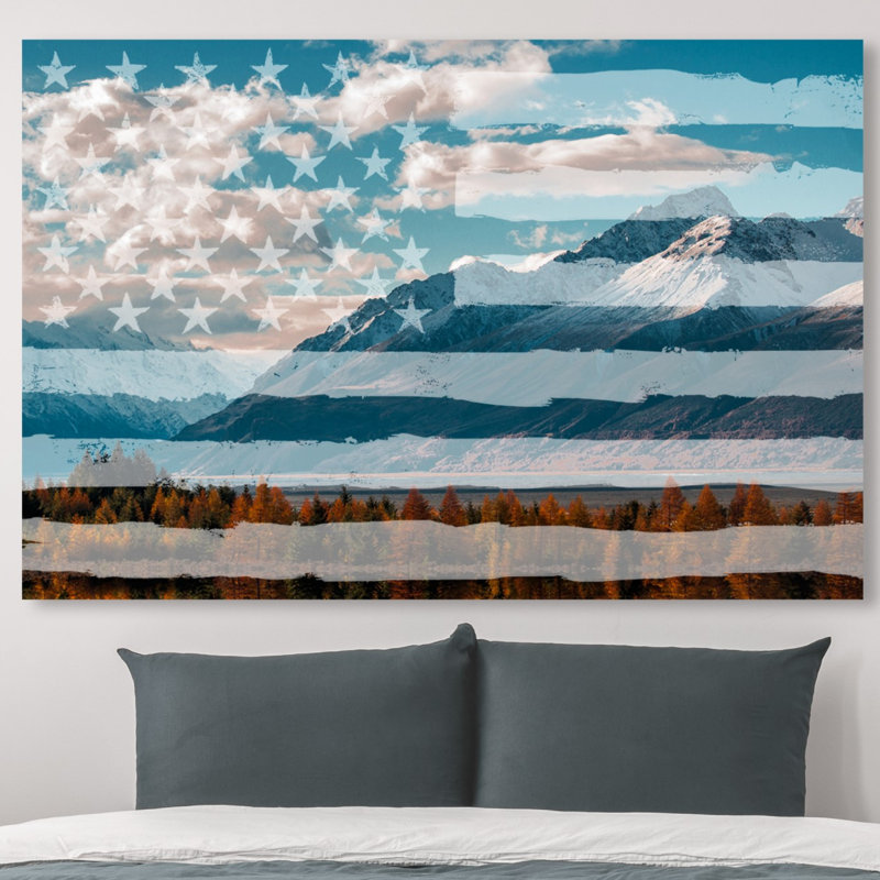 «Rocky Freedom Mountains» par Oliver Gal, impression sur toile, H 36 po x l 54 po x P 1,5 po