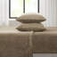 Drap-housse 100% taupe brossé des deux côtés, drap-housse élastique, linge de lit de luxe lavable à la machine 4 pièces taupe, doublement brossé, douceur, taies d'oreiller plates, convient aux matelas de 16 po